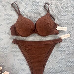 Somerfield Swim Brown Bikini Floral Design